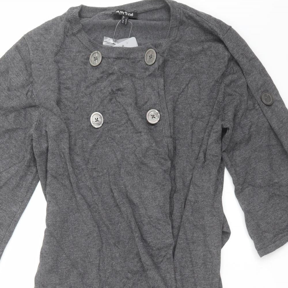 Womens UK Size S MARBLE Grey Cardigan Jumper