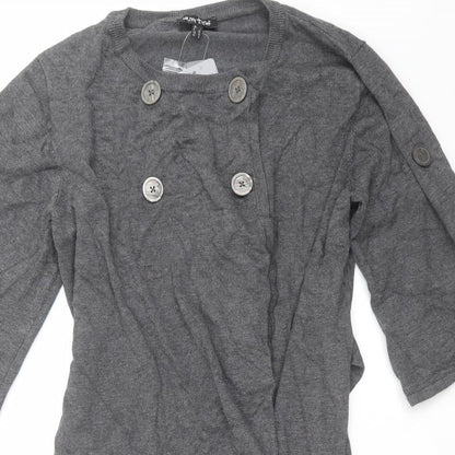 Womens UK Size S MARBLE Grey Cardigan Jumper