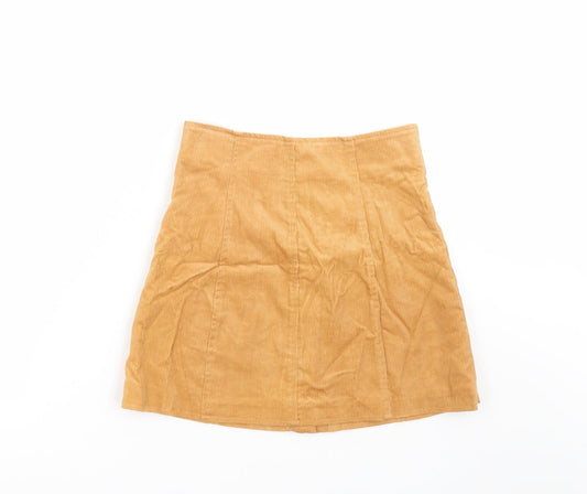 Glamorous Womens Beige  Corduroy A-Line Skirt Size XS