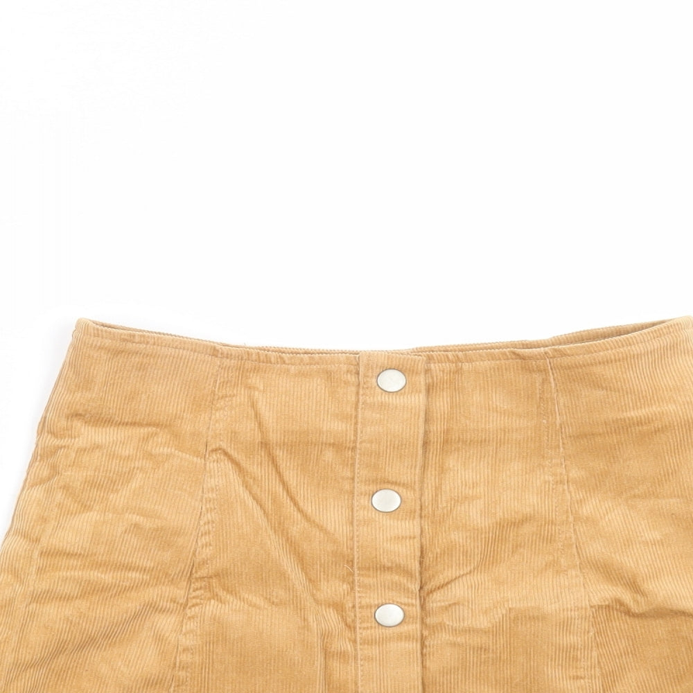Glamorous Womens Beige  Corduroy A-Line Skirt Size XS