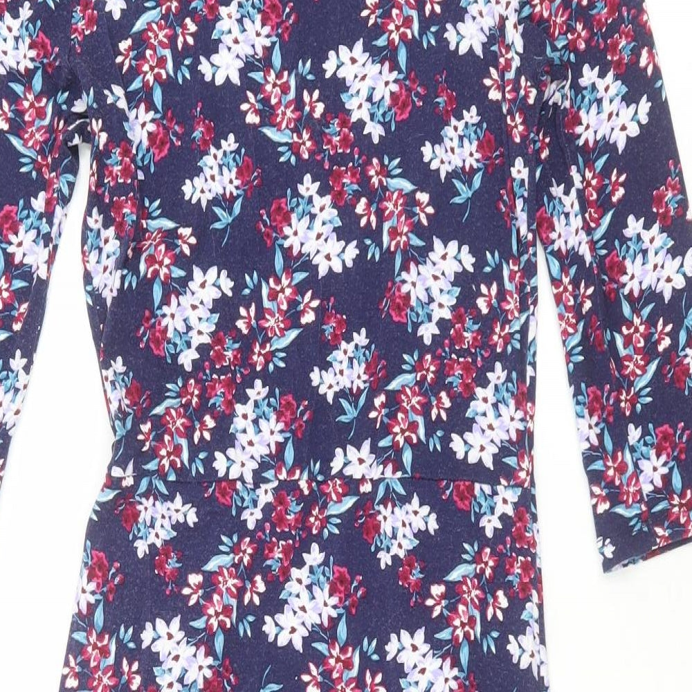 Warehouse Womens Blue Floral  Shift  Size 10