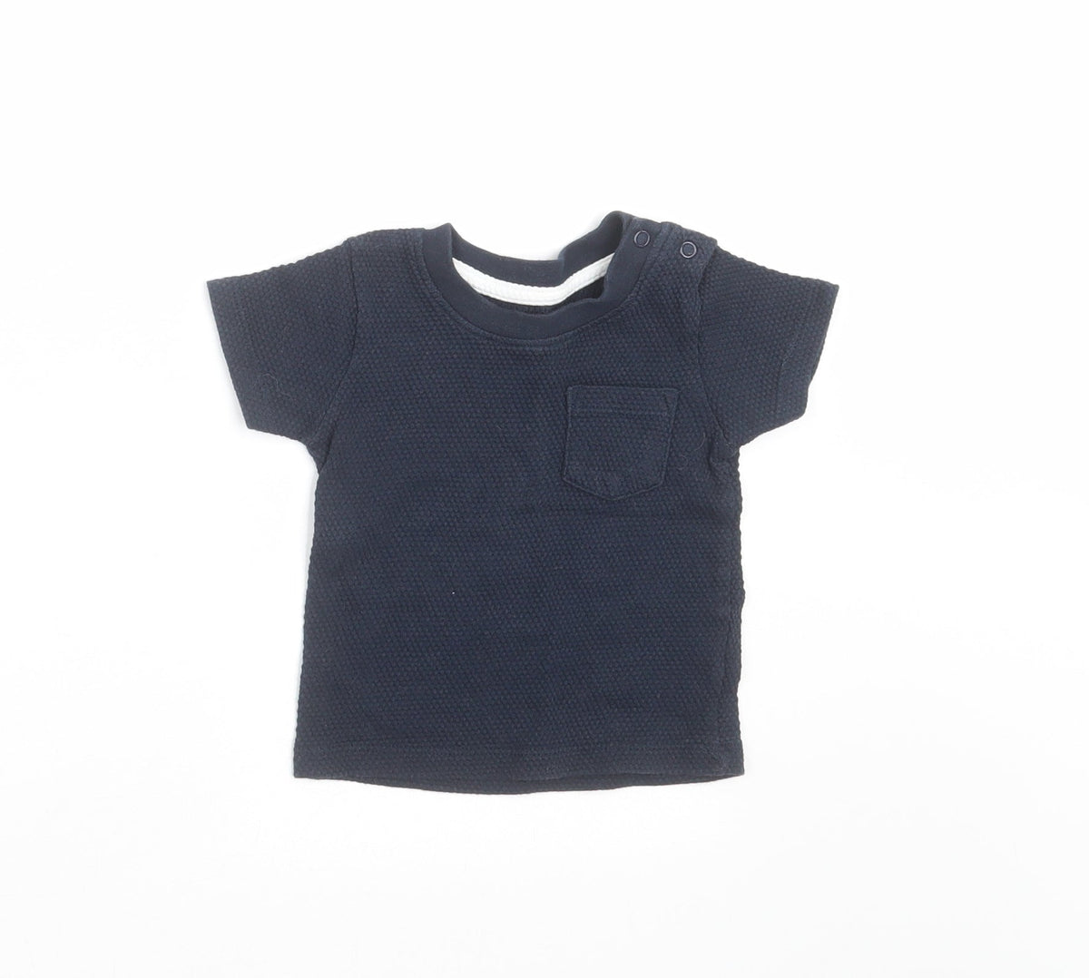Additional front view of Primark Baby Blue Basic T-Shirt, size 6-9, Months - Textured