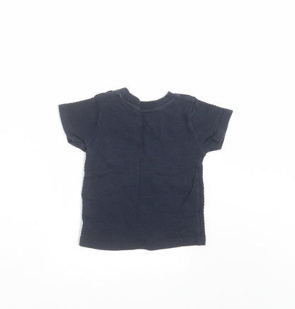Back view of Primark Baby Blue Basic T-Shirt, size 6-9, Months - Textured