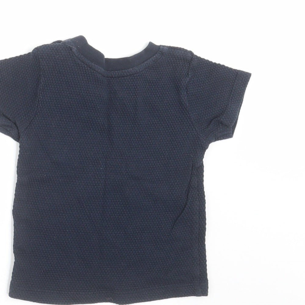 Brand and care label for Primark Baby Blue Basic T-Shirt, size 6-9, Months - Textured