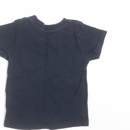 Brand and care label for Primark Baby Blue Basic T-Shirt, size 6-9, Months - Textured