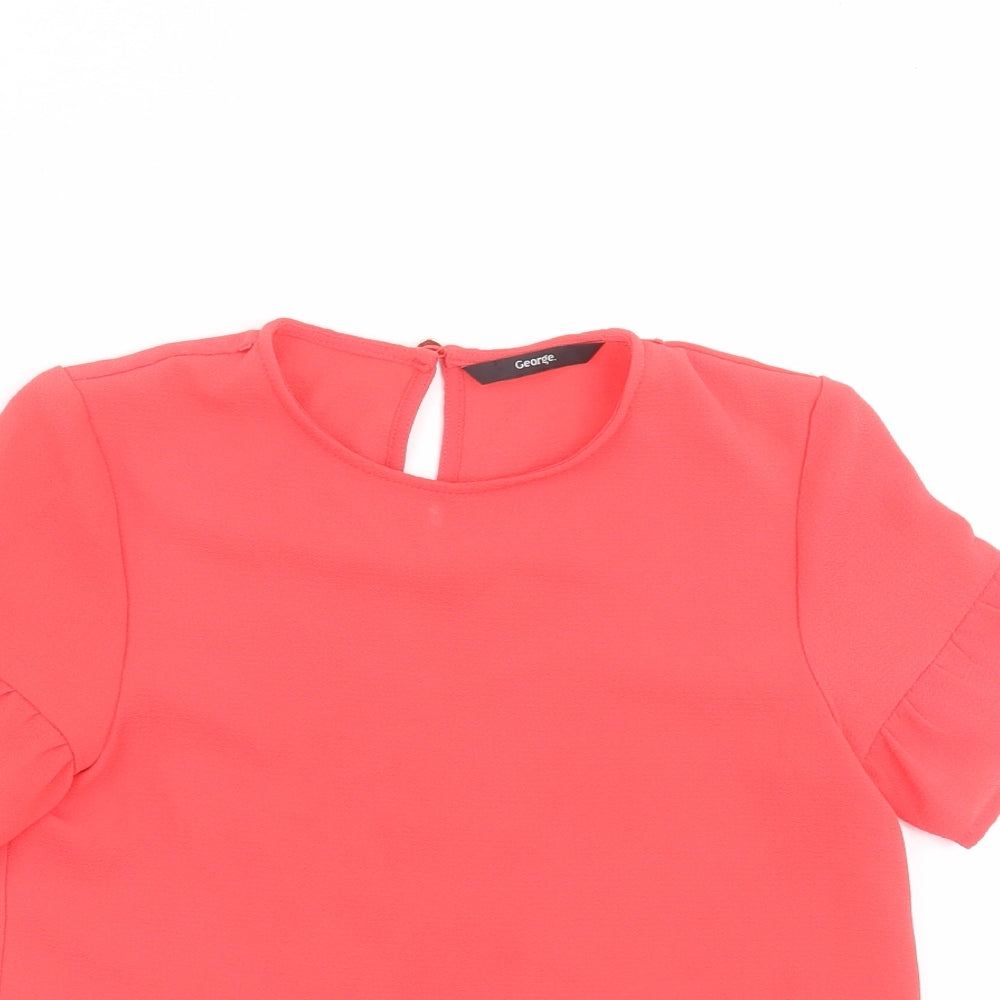 George Girls Pink   Basic Blouse Size 6-7 Years