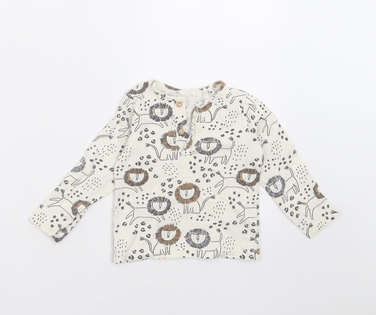 TU Baby Ivory   Basic T-Shirt Size 9-12 Months  - lions