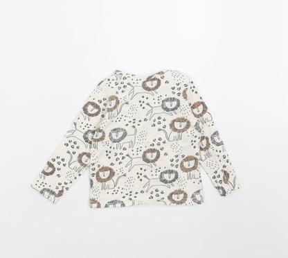 TU Baby Ivory   Basic T-Shirt Size 9-12 Months  - lions