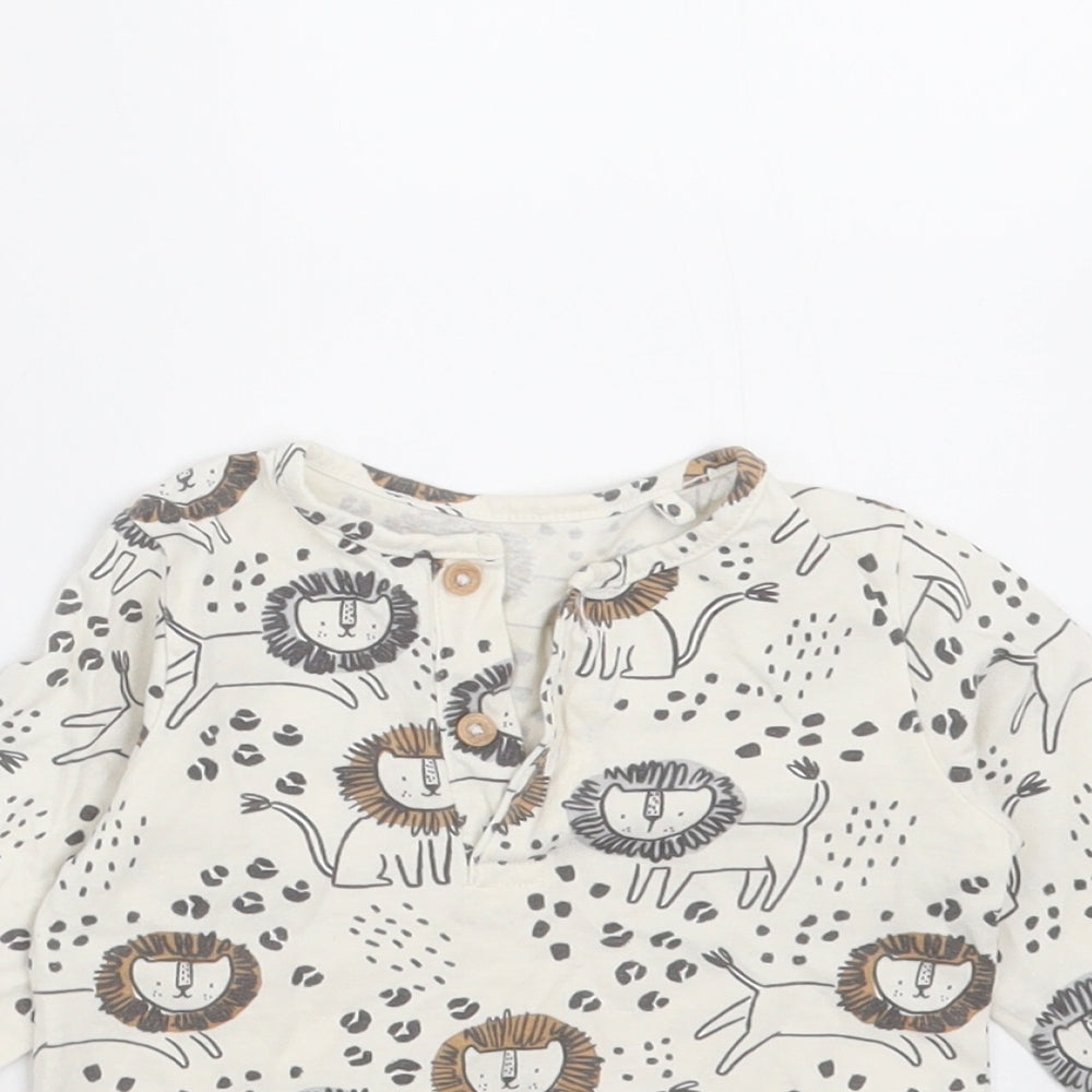 TU Baby Ivory   Basic T-Shirt Size 9-12 Months  - lions