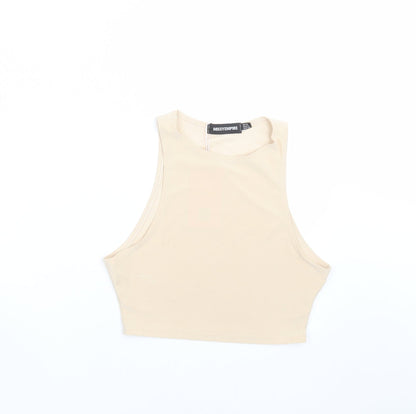 Missyempire Womens Beige   Cropped T-Shirt Size 10