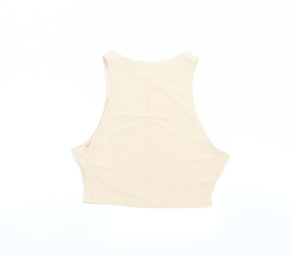 Missyempire Womens Beige   Cropped T-Shirt Size 10