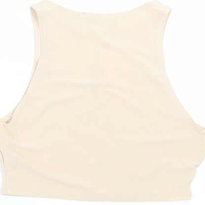 Missyempire Womens Beige   Cropped T-Shirt Size 10