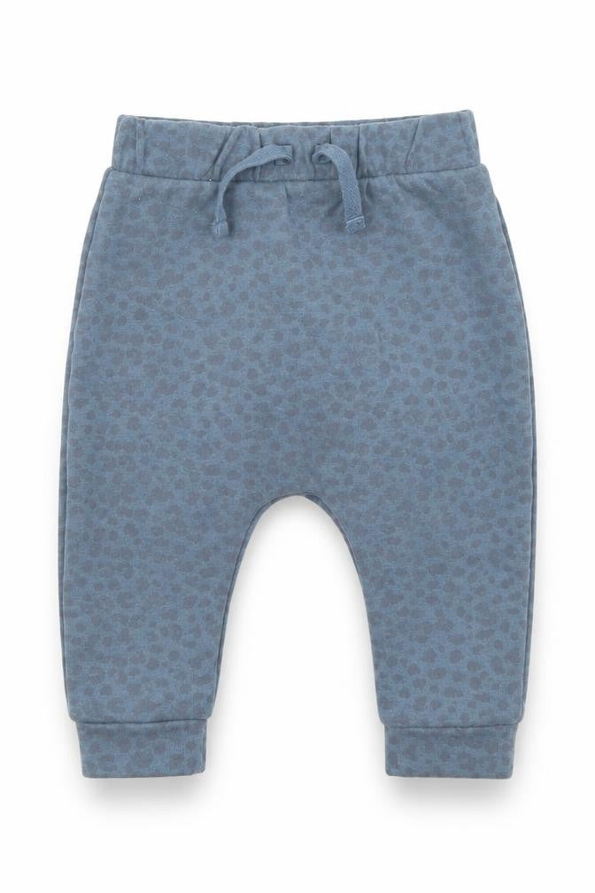 Front view of George Baby Blue Animal Print Jogger Trousers, size 6-9, Months