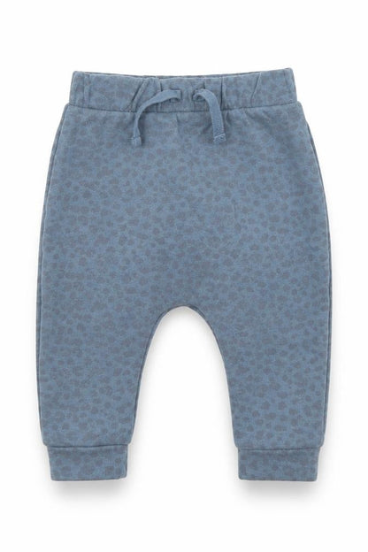 Front view of George Baby Blue Animal Print Jogger Trousers, size 6-9, Months