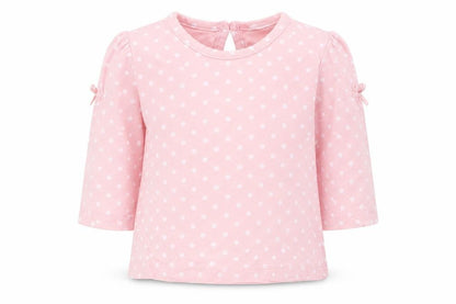 Front view of Disney Baby Baby Pink Spotted Basic T-Shirt, size 3-6, Months