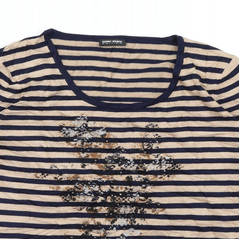 Womens UK Size M Gerry Weber Brown Basic T-Shirt