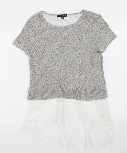 Womens UK Size M Green Envelope Grey Basic T-Shirt