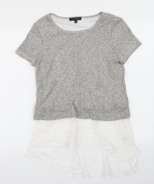 Womens UK Size M Green Envelope Grey Basic T-Shirt