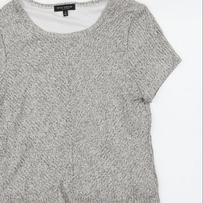 Womens UK Size M Green Envelope Grey Basic T-Shirt