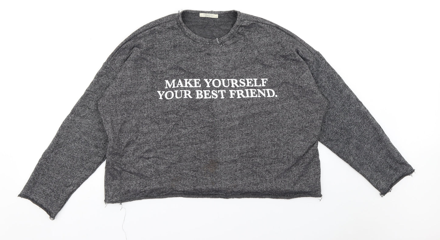 Womens UK Size L Zara Grey Pullover Jumper