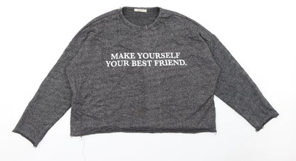 Womens UK Size L Zara Grey Pullover Jumper