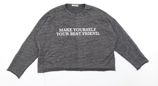 Womens UK Size L Zara Grey Pullover Jumper