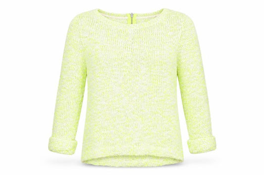 Front view of Miss Selfridge women’s yellow jumper, size UK 6