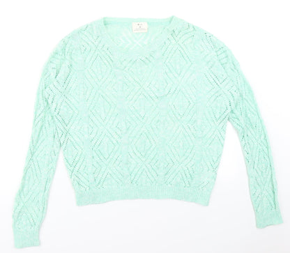 Womens UK Size M Pins & Needles Blue Pullover Jumper