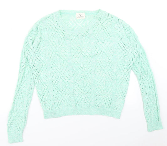 Womens UK Size M Pins & Needles Blue Pullover Jumper