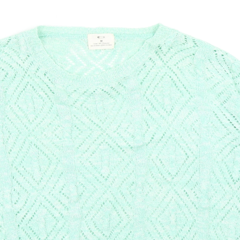Womens UK Size M Pins & Needles Blue Pullover Jumper