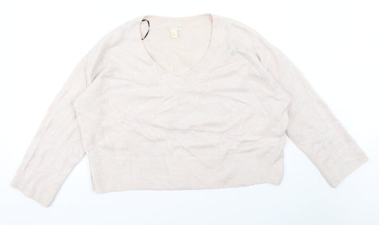 Womens UK Size M H&M Pink Pullover Jumper