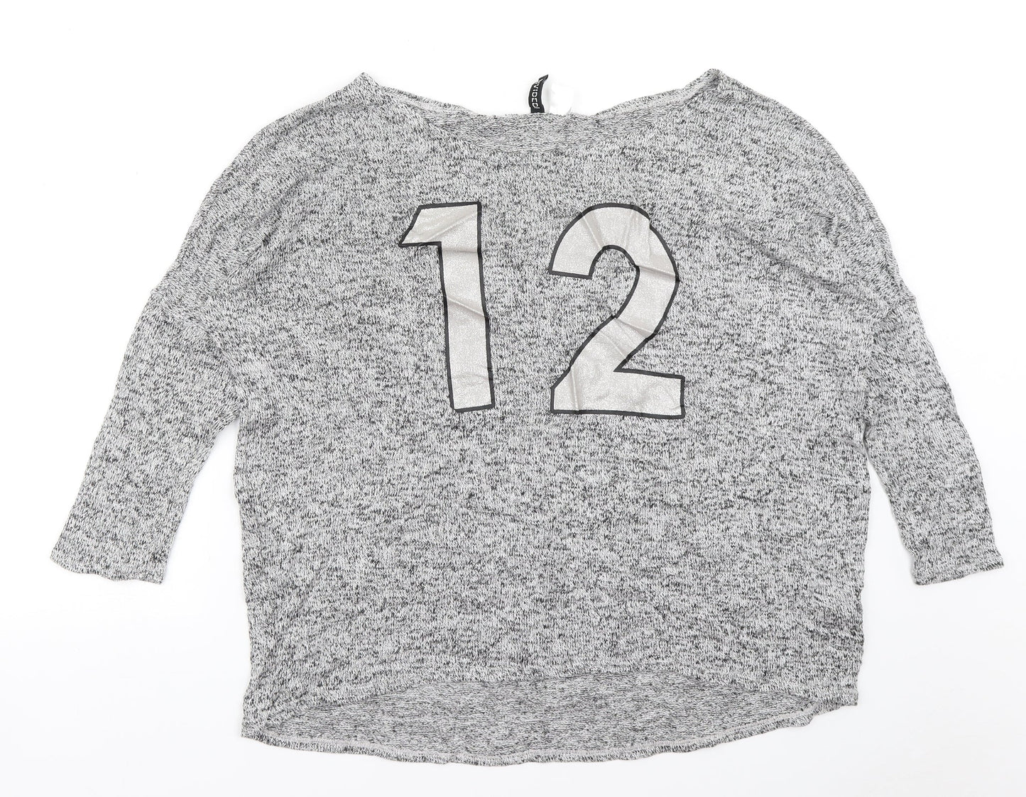 Womens UK Size M Divided Grey Pullover Jumper