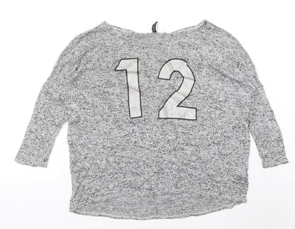 Womens UK Size M Divided Grey Pullover Jumper