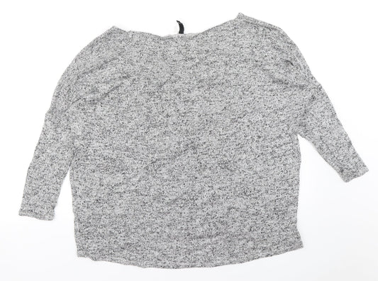 Womens UK Size M Divided Grey Pullover Jumper