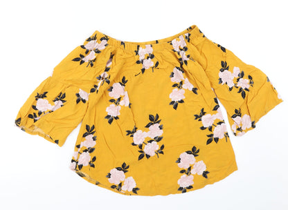 Womens UK Size 8 Select Yellow Basic Blouse