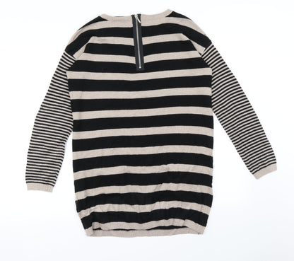 Wallis Womens Beige Striped  Jumper Dress  Size S