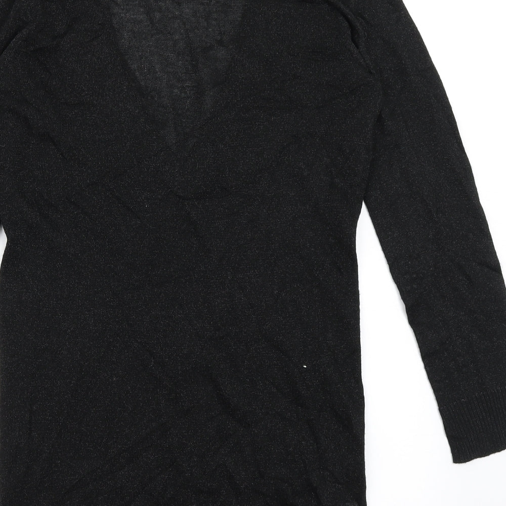 Brand and care label for Motel Rocks women’s black jumper, size S