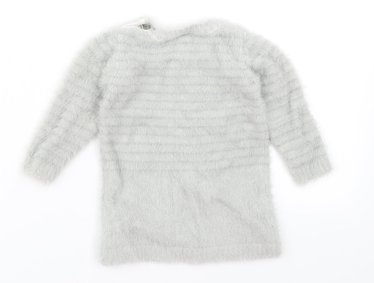 Back view of Primark Baby Grey jumper, size 3-6, Months - Rabbit