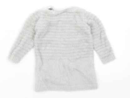 Back view of Primark Baby Grey jumper, size 3-6, Months - Rabbit