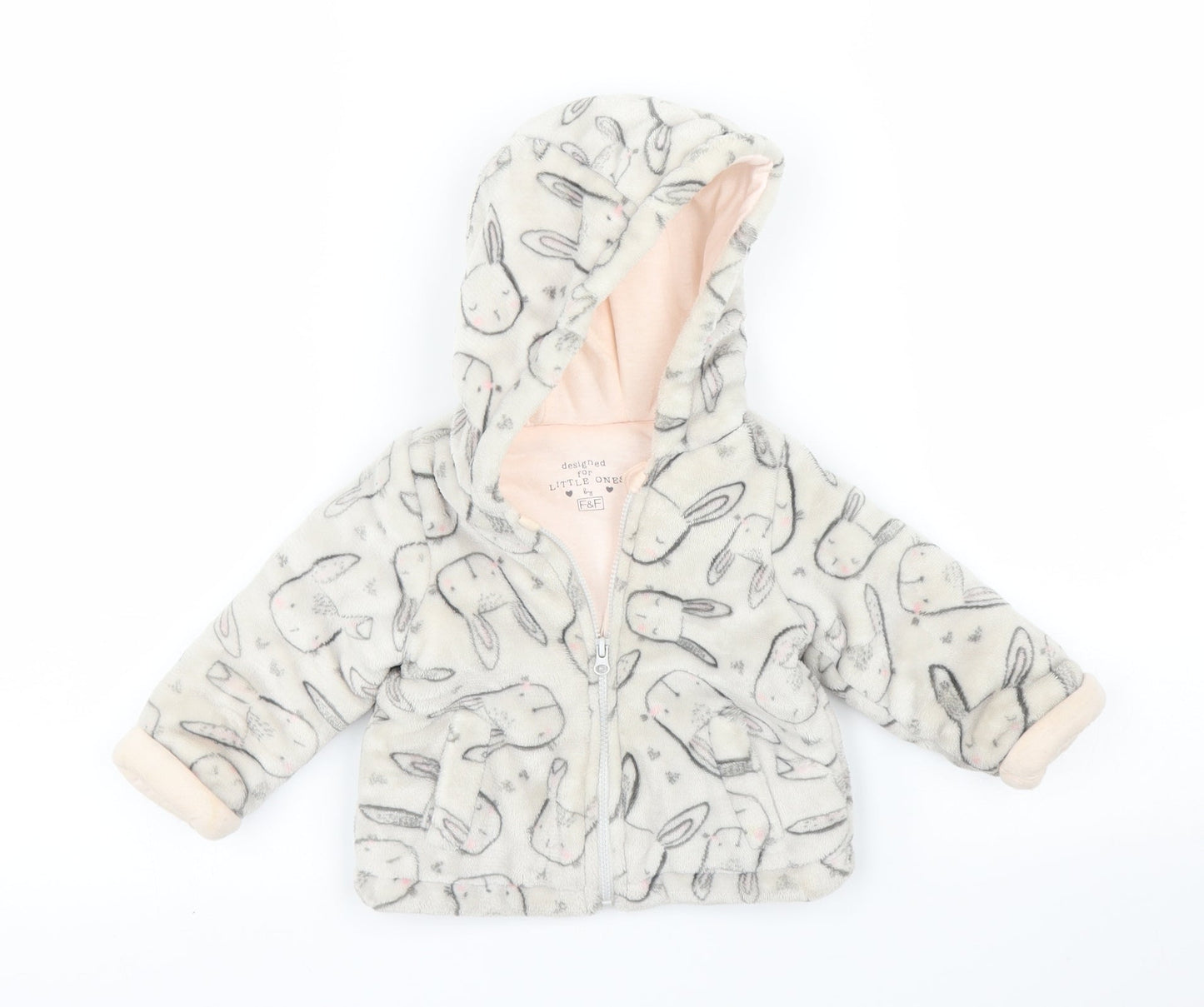 F&F Girls Grey   Overcoat Coatigan Size 3-6 Months