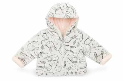 Front view of F&F girls’ grey overcoat coatigan, size 3-6, months