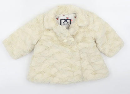 Debenhams Girls Ivory   Pea Coat Coatigan Size 0-3 Months