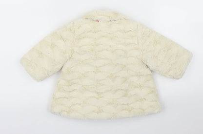 Debenhams Girls Ivory   Pea Coat Coatigan Size 0-3 Months