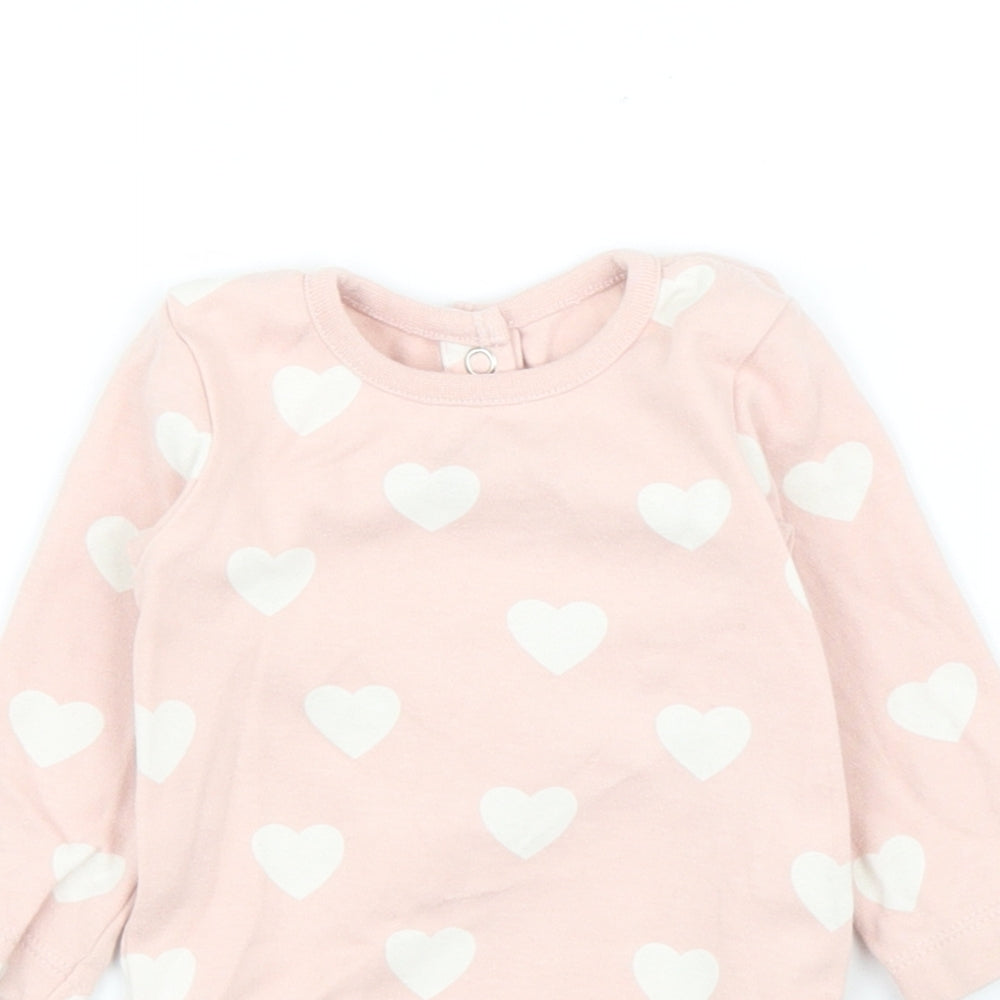 George Girls Pink Polka Dot  Babygrow One-Piece Size 0-3 Months