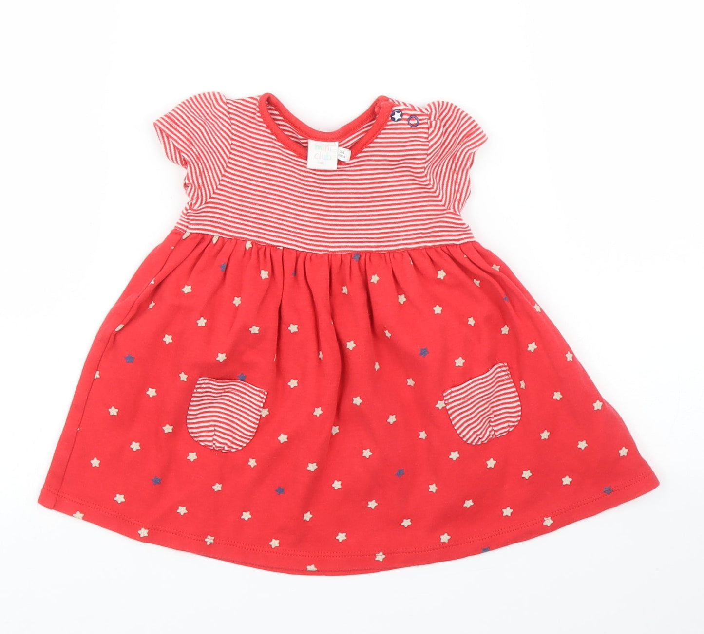 Mini Club Girls Red Striped  A-Line  Size 3-6 Months