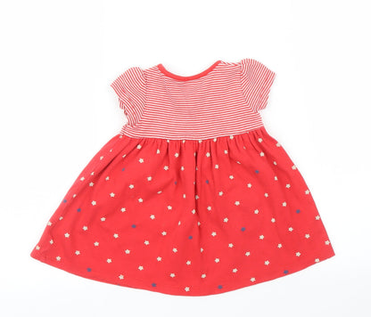 Mini Club Girls Red Striped  A-Line  Size 3-6 Months