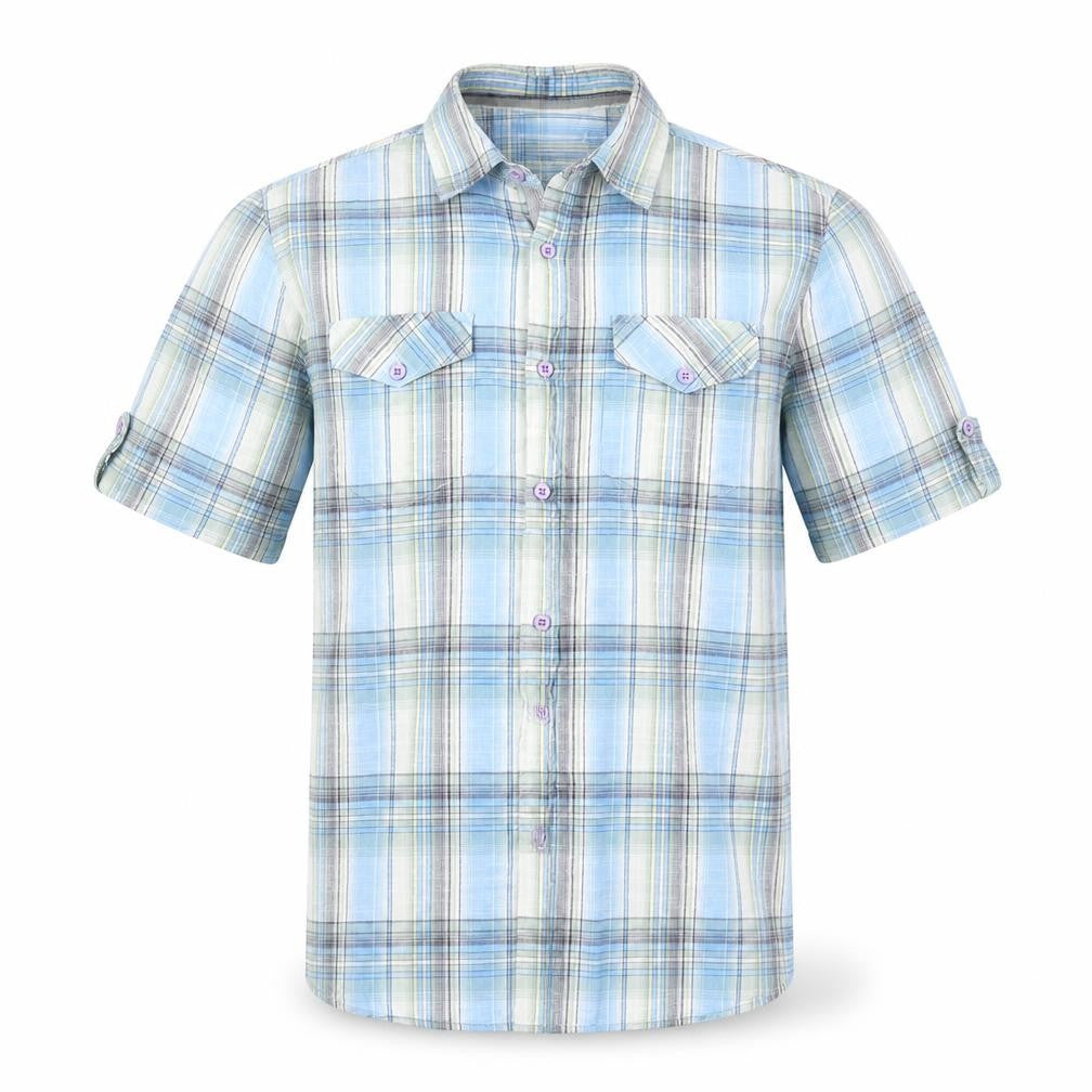 Mens UK Size M BHS Blue  Button-Up Short Sleeve Casual Shirt