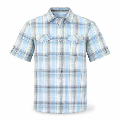 Mens UK Size M BHS Blue  Button-Up Short Sleeve Casual Shirt