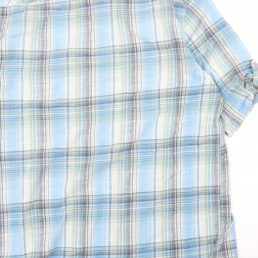 Mens UK Size M BHS Blue  Button-Up Short Sleeve Casual Shirt