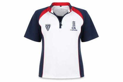 Front view of Fearnley women’s blue basic t-shirt, size L, - cheshire fc